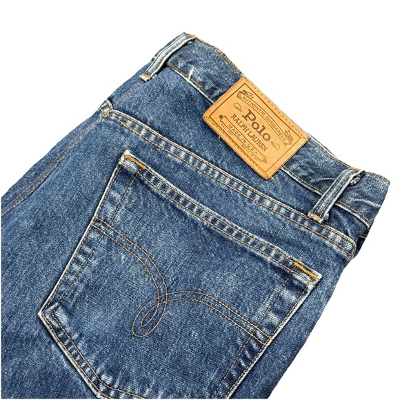Vintage Polo Ralph Lauren Jeans Mens 38X32 Blue Denim Straight Made in USA - Picture 1 of 7